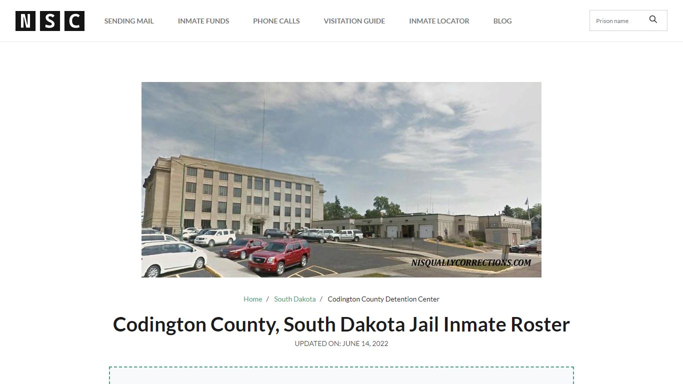 Codington County, South Dakota Jail Inmate List