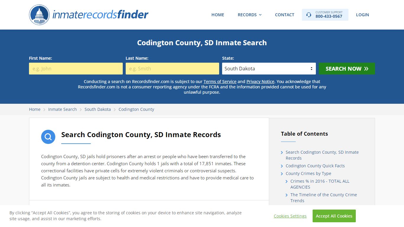 Codington County, SD Inmate Lookup & Jail Records Online